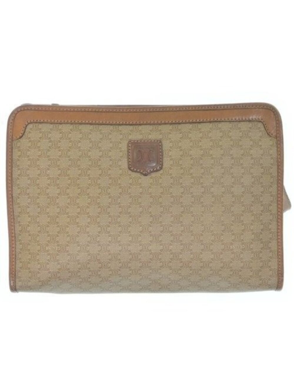 Celine Macadam Pattern Clutch Bag Beige